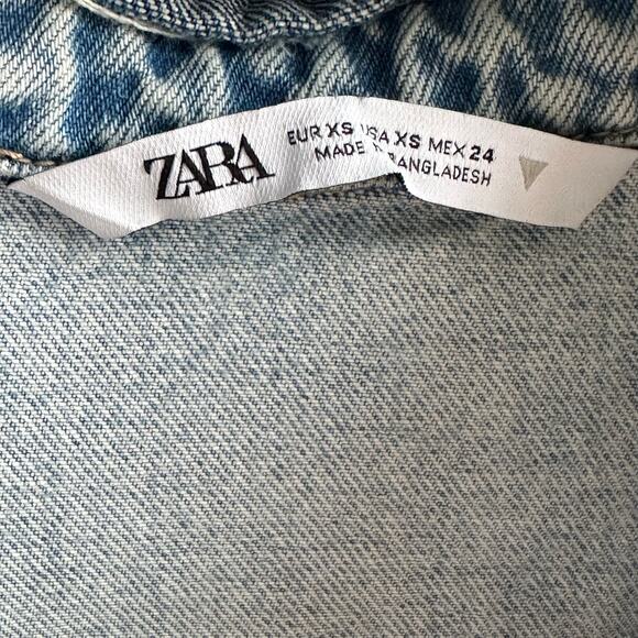 Zara Distressed Denim Jeans Jacket - Picture 10 of 10